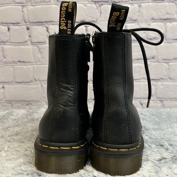 Dr Martens 1460 Pascal Front Zip Leather Boots Black Women's Size 7 - Picture 7 of 10